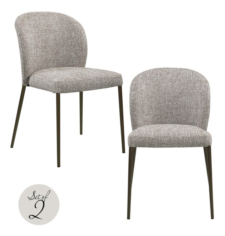 Set of 2 Stacker Dining Chaird - Earth Tweed FR - by Richmond Interiors Set of 2 Stacker Dining Chaird - Earth Tweed FR - by Richmond Interiors