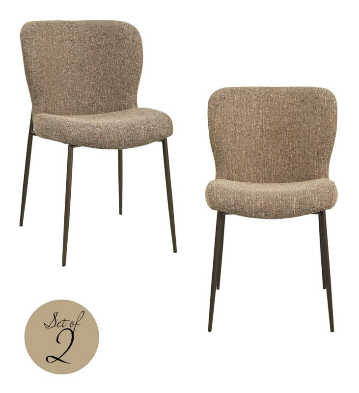 Set of 2 Odarby Dining Chairs - Brown Tweed FR - by Richmond Interiors Set of 2 Odarby Dining Chairs - Brown Tweed FR - by Richmond Interiors
