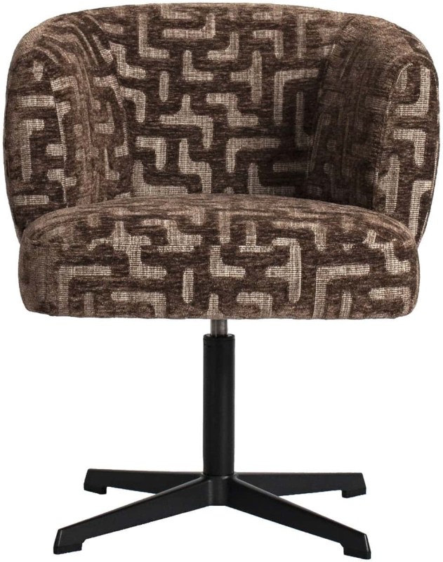 Dining Chair Dinan Brown Labyrinth - Swivel by Richmond Interiors Dining Chair Dinan Brown Labyrinth - Swivel by Richmond Interiors