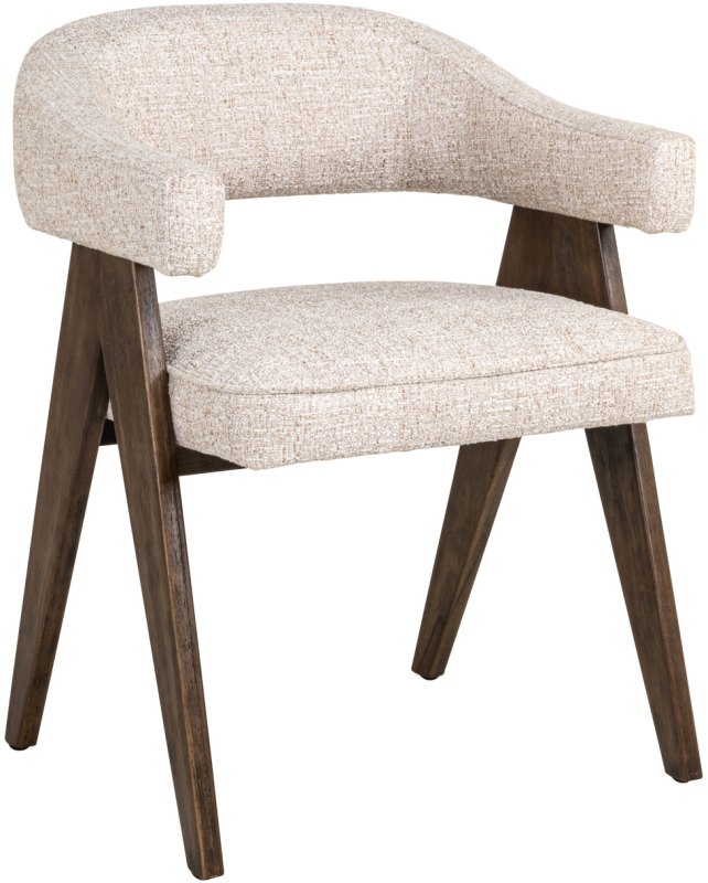 Mori Dining Chair - Cream Tweed FR - by Richmond Interiors Mori Dining Chair - Cream Tweed FR - by Richmond Interiors