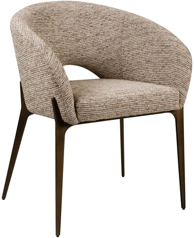 Dining Chair Kenzi Mocca Linear by Richmond Interiors Dining Chair Kenzi Mocca Linear by Richmond Interiors