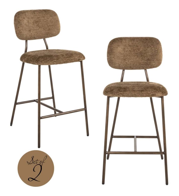 Set of 2 Xenia Counter Stools Brandy Fusion FR by Richmond Interiors Set of 2 Xenia Counter Stools Brandy Fusion FR by Richmond Interiors