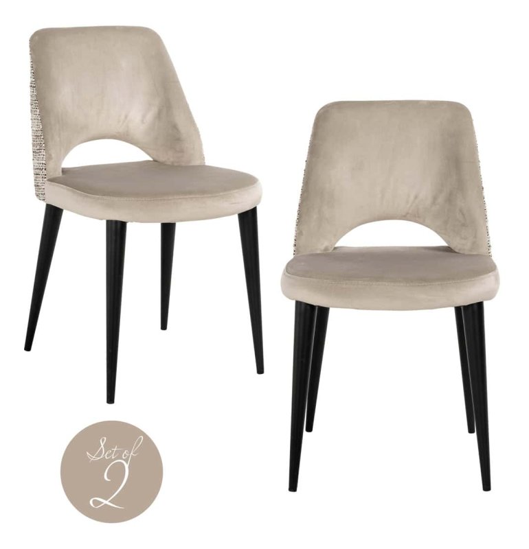 Set of 2 Tabitha Dining Chairs - Trendy Nature FR - by Richmond Interiors Set of 2 Tabitha Dining Chairs - Trendy Nature FR - by Richmond Interiors