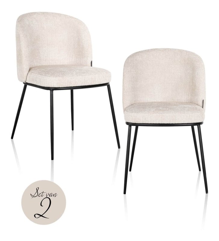 Set of 2 Elvi Dining Chairs - Niagara Beige FR - by Richmond Interiors Set of 2 Elvi Dining Chairs - Niagara Beige FR - by Richmond Interiors