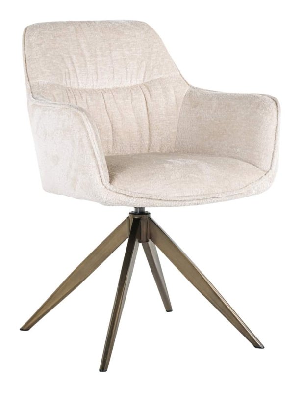 Aline Swivel Dining Chair - White Chenille FR - by Richmond Interiors Aline Swivel Dining Chair - White Chenille FR - by Richmond Interiors