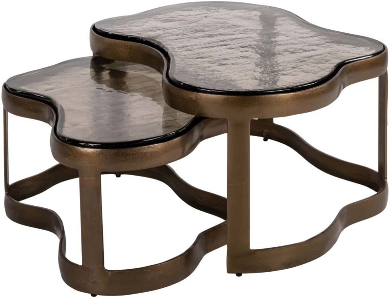 Fairfield Coffee Table Brass Antique (Set of 2) by Richmond Interiors Fairfield Coffee Table Brass Antique (Set of 2) by Richmond Interiors