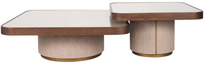 Coffee Table Willox Beige including Glass (Set of 2) by Richmond Interiors Coffee Table Willox Beige including Glass (Set of 2) by Richmond Interiors
