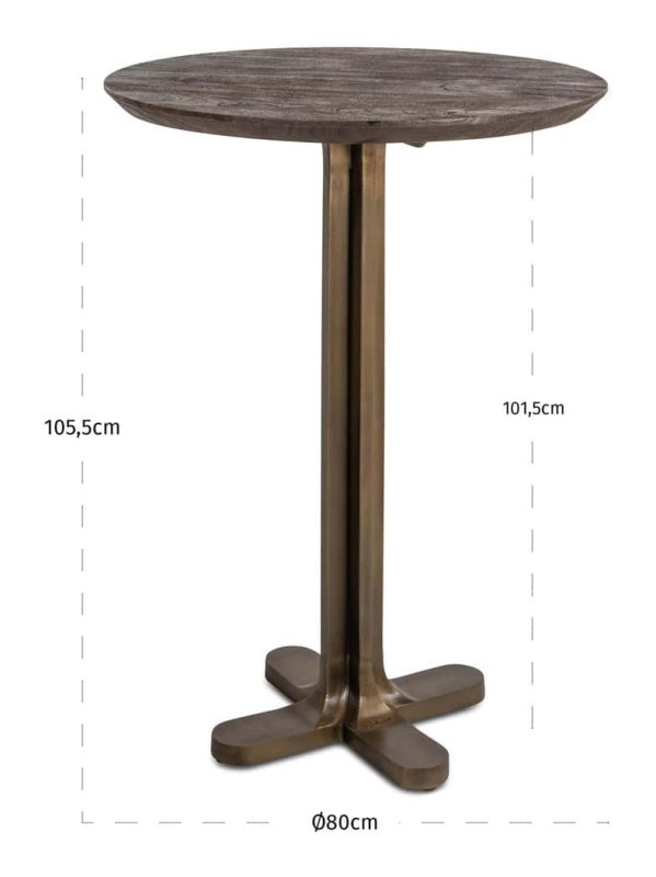 Revelin Round Bar Table 80cm (Dark Brown) by Richmond Interiors Revelin Round Bar Table 80cm (Dark Brown) by Richmond Interiors