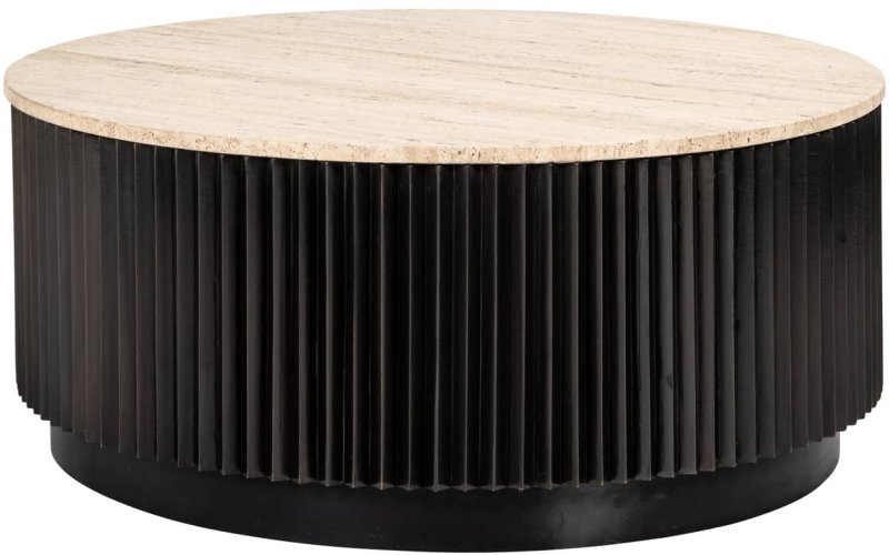 Hampton 90cm Round Coffee Table - Dark Brown - by Richmond Interiors Hampton 90cm Round Coffee Table - Dark Brown - by Richmond Interiors