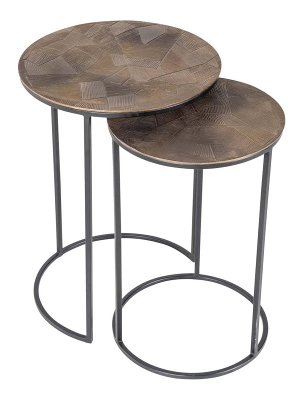End Table Tulum Brushed Gold (Set of 2) by Richmond Interiors End Table Tulum Brushed Gold (Set of 2) by Richmond Interiors