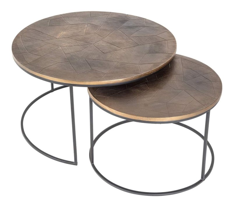 Coffee Table Tulum Brushed Gold (Set of 2) by Richmond Interiors Coffee Table Tulum Brushed Gold (Set of 2) by Richmond Interiors