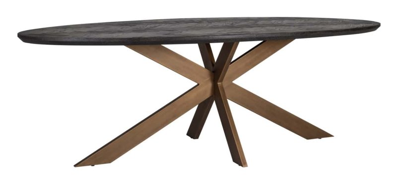 Dining Table Blackbone Brass Black Rustic Oval 260 by Richmond Interiors Dining Table Blackbone Brass Black Rustic Oval 260 by Richmond Interiors