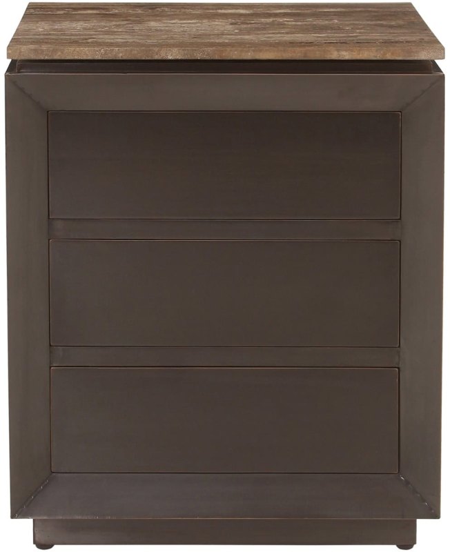 Nightstand Russo Ash Brown 3 Drawer by Richmond Interiors Nightstand Russo Ash Brown 3 Drawer by Richmond Interiors