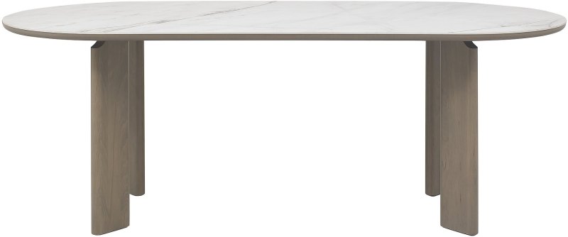 Duo Grey Oiled Oak 6 Seater Dining Table with Monte Bianco Sintered Stone Top Duo Grey Oiled Oak 6 Seater Dining Table with Monte Bianco Sintered Stone Top