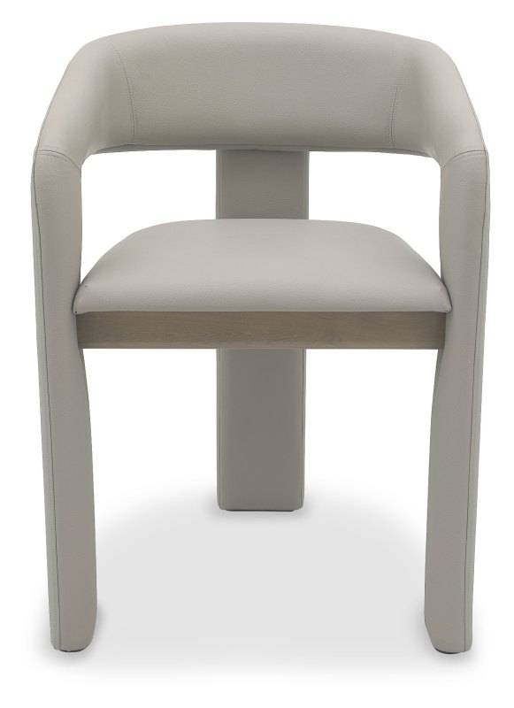 Duo Grey Oiled Oak Upholstered Dining Chair - Grey Bonded Leather (Single) by Bentley Designs Duo Grey Oiled Oak Upholstered Dining Chair - Grey Bonded Leather (Single) by Bentley Designs