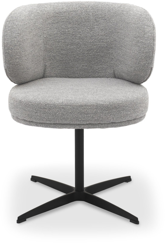 Marcel 360 Degree Swivel Dining Chairs - Grey Boucle Fabric (Pair) by Bentley Designs Marcel 360 Degree Swivel Dining Chairs - Grey Boucle Fabric (Pair) by Bentley Designs