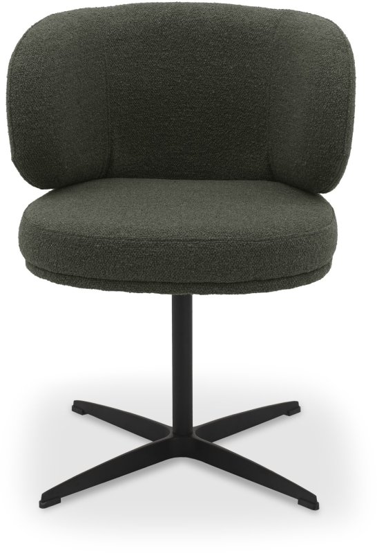 Marcel 360 Degree Swivel Dining Chairs - Green Boucle Fabric (Pair) by Bentley Designs Marcel 360 Degree Swivel Dining Chairs - Green Boucle Fabric (Pair) by Bentley Designs