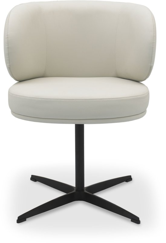 Marcel 360 Degree Swivel Dining Chairs - Ivory Faux Leather (Pair) by Bentley Designs Marcel 360 Degree Swivel Dining Chairs - Ivory Faux Leather (Pair) by Bentley Designs