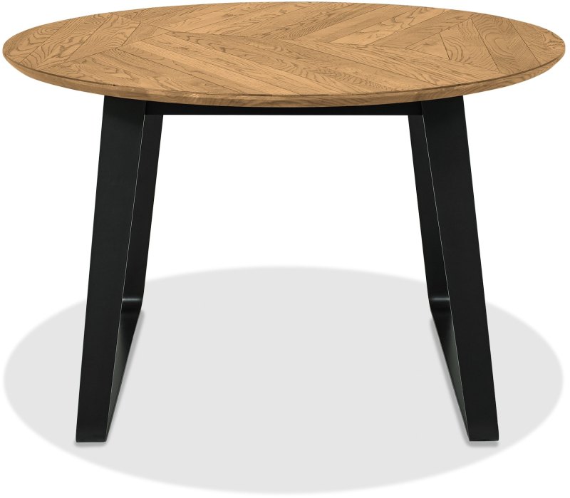 Emerson Rustic Oak and Peppercorn 4 Seater Circular Dining Table by Bentley Designs Emerson Rustic Oak and Peppercorn 4 Seater Circular Dining Table by Bentley Designs