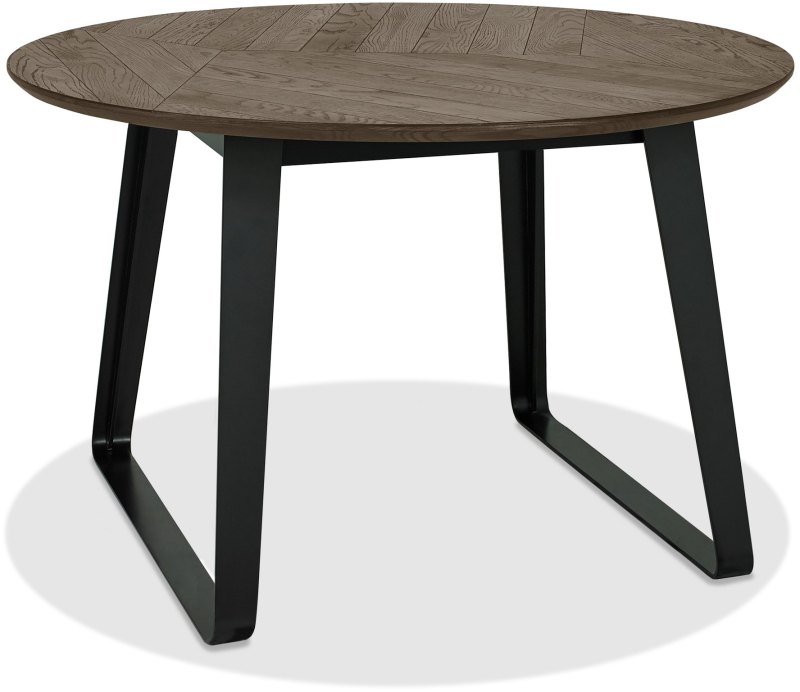 Emerson Weathered Oak and Peppercorn 4 Seater Circular Dining Table by Bentley Designs Emerson Weathered Oak and Peppercorn 4 Seater Circular Dining Table by Bentley Designs