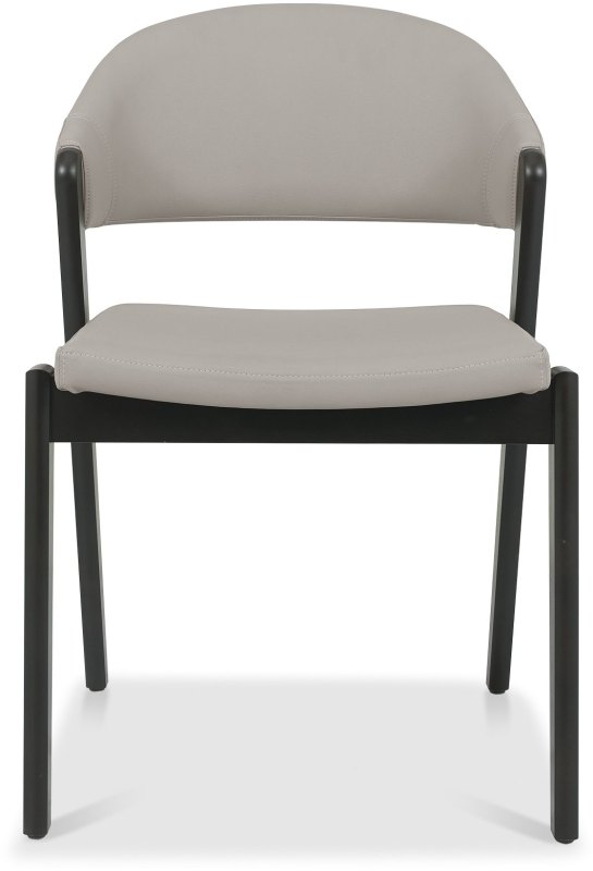 Camden Peppercorn Upholstered Dining Chairs - Grey Bonded Leather (Pair) by Bentley Designs Camden Peppercorn Upholstered Dining Chairs - Grey Bonded Leather (Pair) by Bentley Designs