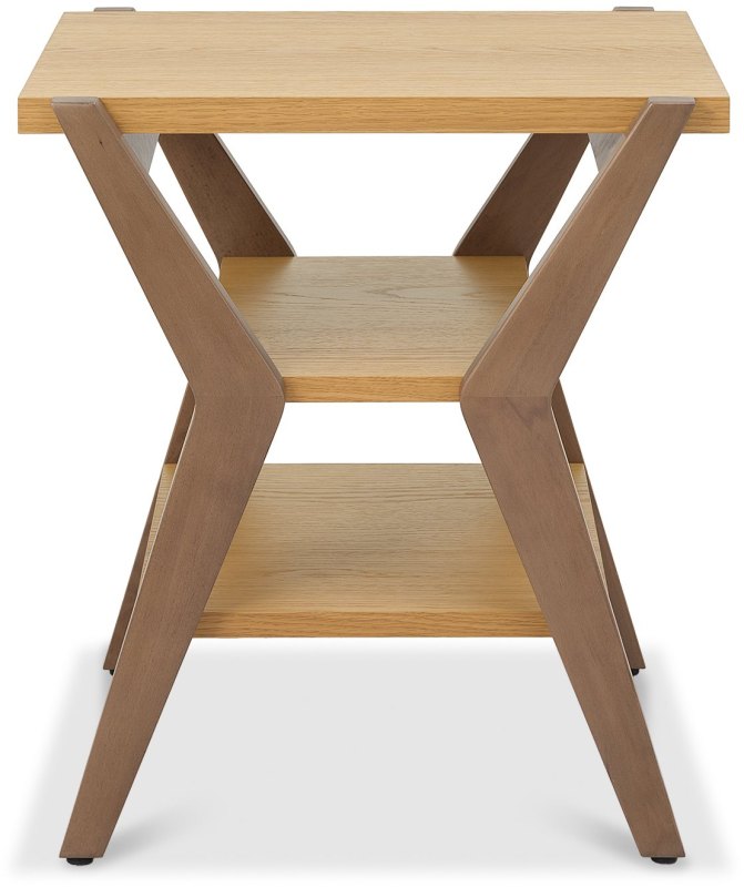 Kristen Oak and Light Weathered Oak Lamp Table by Bentley Designs Kristen Oak and Light Weathered Oak Lamp Table by Bentley Designs