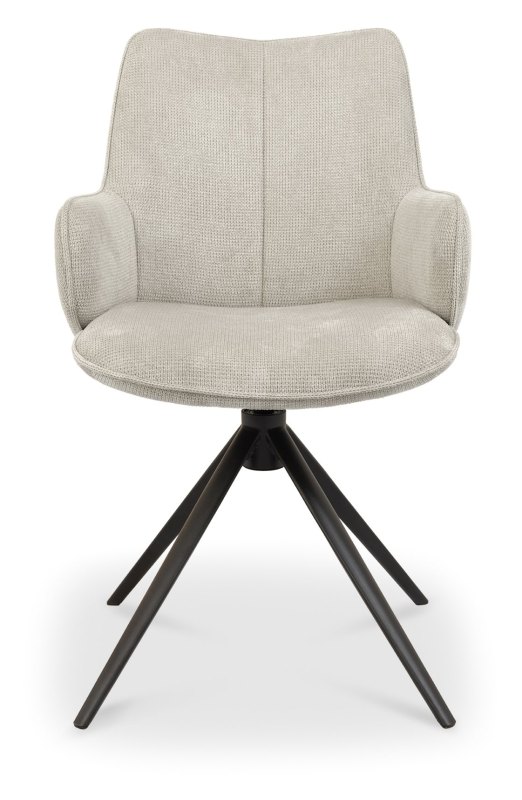 Rowan 360 Degree Self-Returning Swivel Chair - Beige Fabric and Black Legs (Single) Rowan 360 Degree Self-Returning Swivel Chair - Beige Fabric and Black Legs (Single)