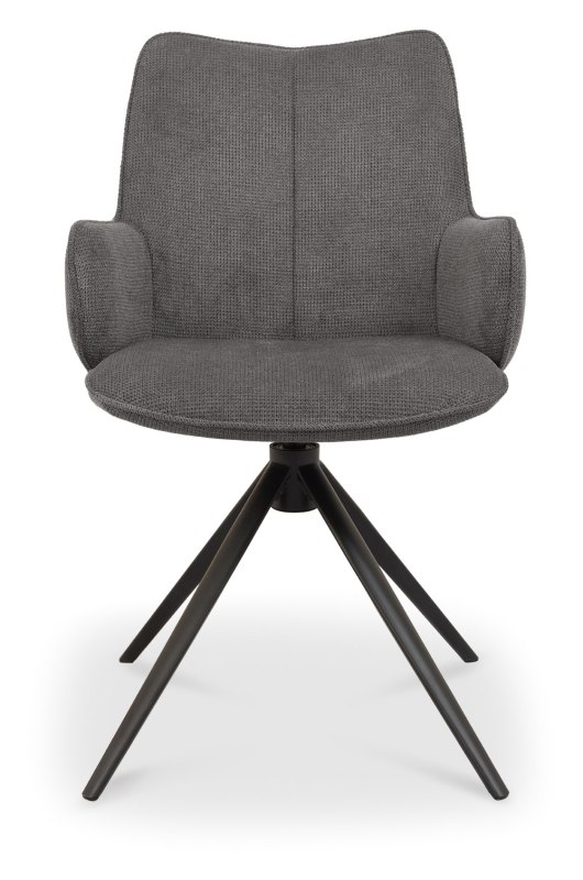 Rowan 360 Degree Self-Returning Swivel Chair - Grey Fabric and Black Legs (Single) Rowan 360 Degree Self-Returning Swivel Chair - Grey Fabric and Black Legs (Single)