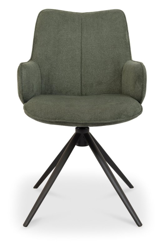 Rowan 360 Degree Self-Returning Swivel Chair - Green Fabric and Black Legs (Single) Rowan 360 Degree Self-Returning Swivel Chair - Green Fabric and Black Legs (Single)