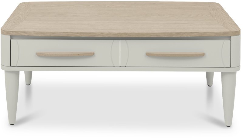 Larsen Scandi Oak and Soft Grey Coffee Table with Drawer by Bentley Designs Larsen Scandi Oak and Soft Grey Coffee Table with Drawer by Bentley Designs