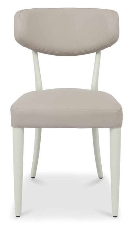 Larsen Soft Grey Upholstered Dining Chairs - Grey Bonded Leather (Pair) by Bentley Designs Larsen Soft Grey Upholstered Dining Chairs - Grey Bonded Leather (Pair) by Bentley Designs