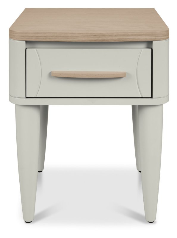 Larsen Scandi Oak and Soft Grey 1 Drawer Bedside Table by Bentley Designs Larsen Scandi Oak and Soft Grey 1 Drawer Bedside Table by Bentley Designs