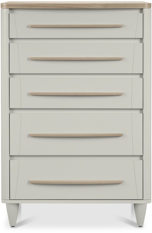 Larsen Scandi Oak and Soft Grey 5 Drawer Chest by Bentley Designs Larsen Scandi Oak and Soft Grey 5 Drawer Chest by Bentley Designs