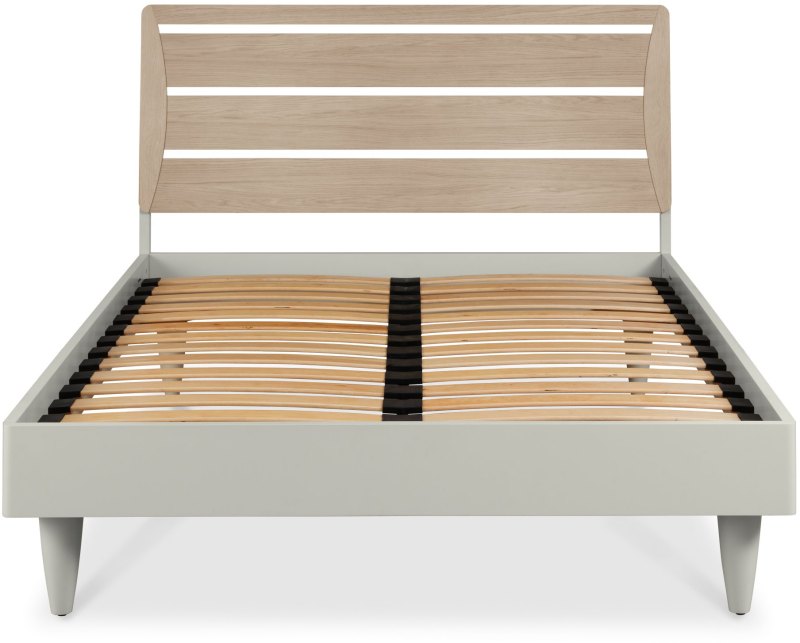 Larsen Scandi Oak and Soft Grey Slatted Double Bed Frame 135cm by Bentley Designs Larsen Scandi Oak and Soft Grey Slatted Double Bed Frame 135cm by Bentley Designs