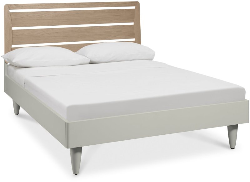 Larsen Scandi Oak and Soft Grey Slatted King Bed Frame 150cm by Bentley Designs Larsen Scandi Oak and Soft Grey Slatted King Bed Frame 150cm by Bentley Designs