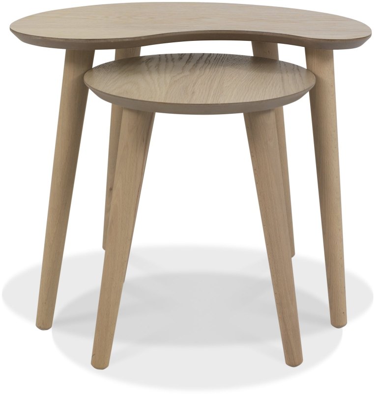 Dansk Scandi Oak Nest of Lamp Tables by Bentley Designs Dansk Scandi Oak Nest of Lamp Tables by Bentley Designs