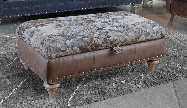 Utah Two Tone Ottoman by Alstons Utah Two Tone Ottoman by Alstons