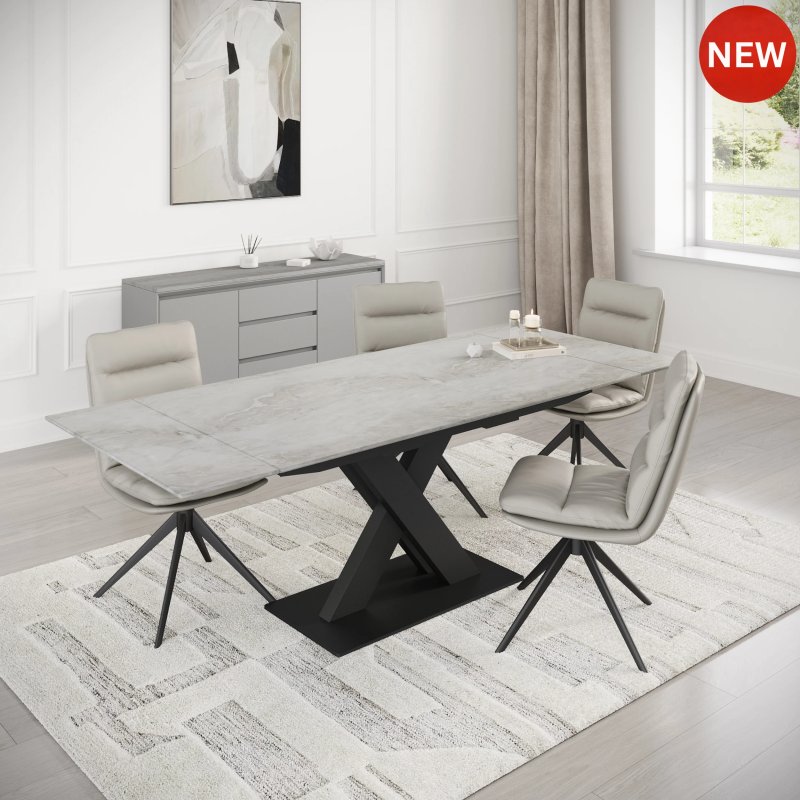 Adriano 160-220cm Marble Extending Dining Table Adriano 160-220cm Marble Extending Dining Table