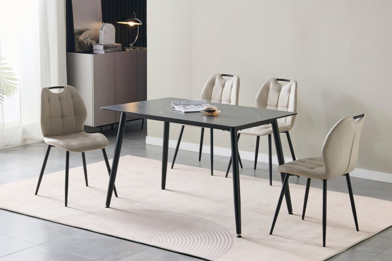 Arla Dining Chair Taupe PU Arla Dining Chair Taupe PU