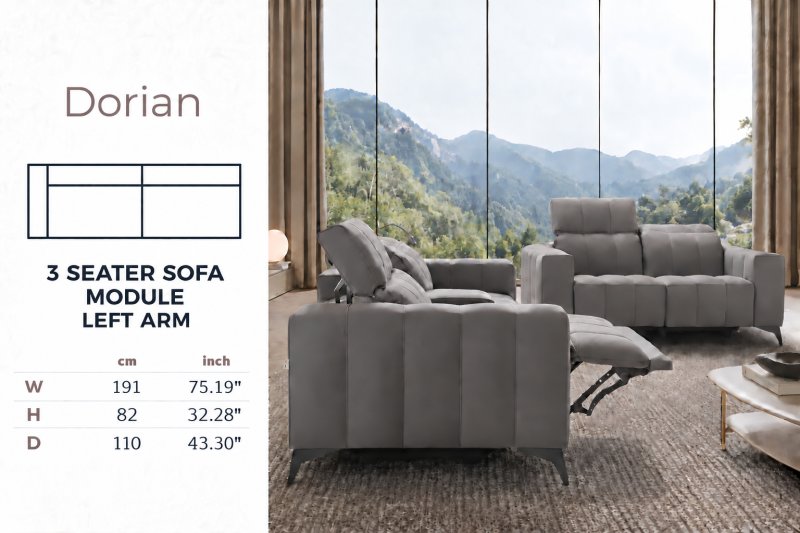 Dorian 3 Seater Sofa Module (Left Hand Arm) by NewTrend Dorian 3 Seater Sofa Module (Left Hand Arm) by NewTrend