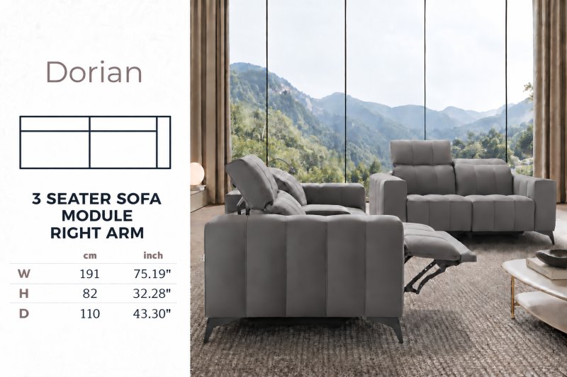 Dorian 3 Seater Sofa Module (Right Hand Arm) by NewTrend Dorian 3 Seater Sofa Module (Right Hand Arm) by NewTrend