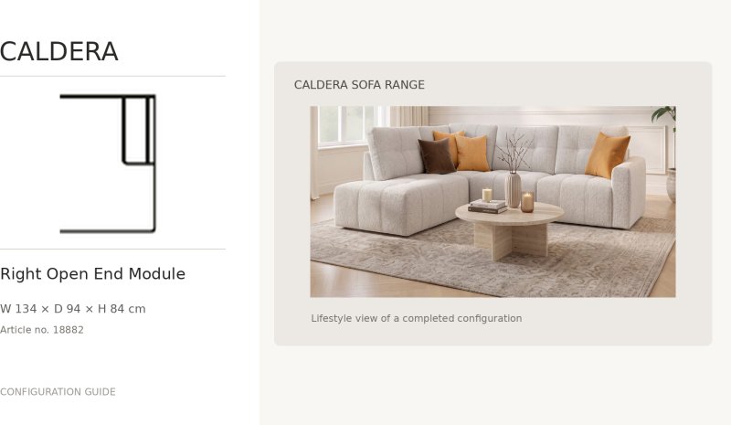 Caldera Open End Module Right by Softnord Caldera Open End Module Right by Softnord