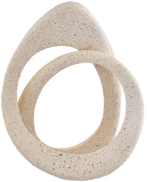 Broc Cream Textured Loop Sculpture Broc Cream Textured Loop Sculpture