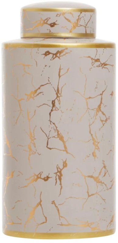 Daria Gold Marble Effect Large Ceramic Jar Daria Gold Marble Effect Large Ceramic Jar