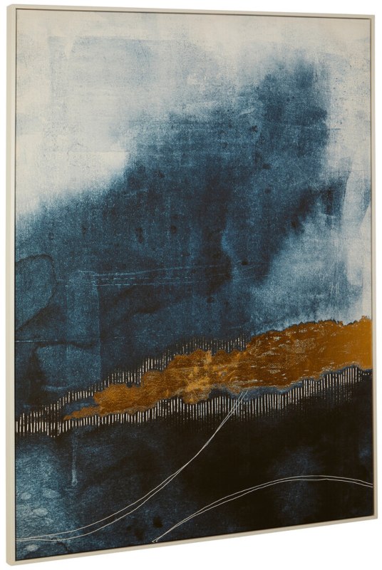 Astratto Blue Abstract Wall Art With Gold Accents Astratto Blue Abstract Wall Art With Gold Accents