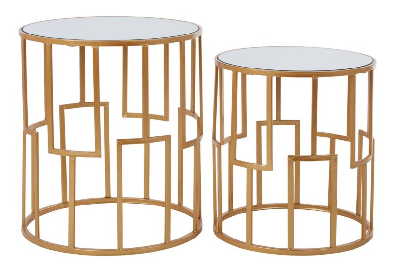 Avantis Set Of Two Gold Metal Tables - Small Avantis Set Of Two Gold Metal Tables - Small