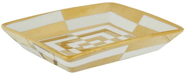 Curva Ceramic Gold and White Dish Curva Ceramic Gold and White Dish