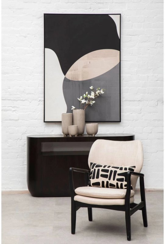 Gabelle Oval Ebony Bamboo Console Table Gabelle Oval Ebony Bamboo Console Table