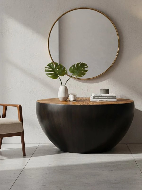Gabo Round Ebony Console Table Gabo Round Ebony Console Table