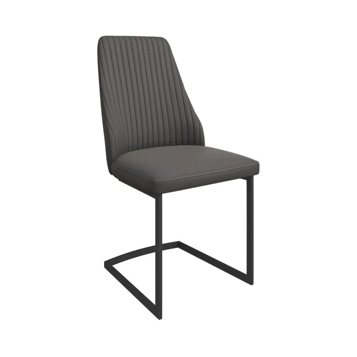 Pair of Abbott Dining Chairs (Dark Grey Faux Leather) Pair of Abbott Dining Chairs (Dark Grey Faux Leather)